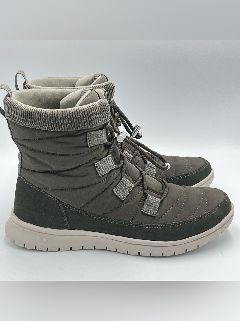 Ryka Sienna Olive Quilted Boots Women’s Size 8.5, 10 Alphine Green